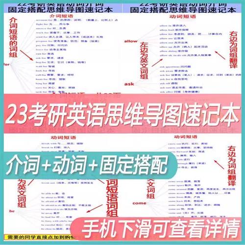 23考研n英语一英语二短语固定搭配词组动词/介词电.子版素材