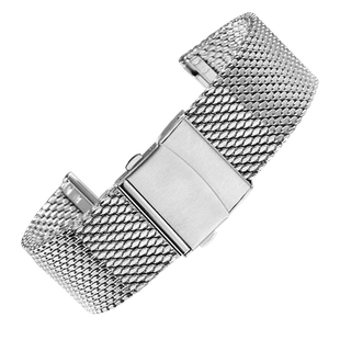 适配浪琴手表带钢带男先行者康卡斯名匠L2L4米兰网带不锈钢链20mm