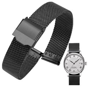 适配天梭1853力洛克T41魅时灵动系列表带钢带男女精钢手表链19mm