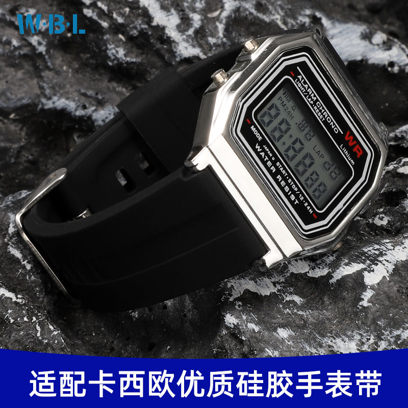 适配卡西欧电子表F-91硅胶手表带