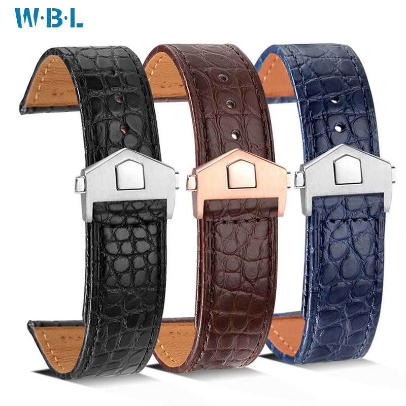 适用天梭浪琴欧米茄鳄鱼皮表带男