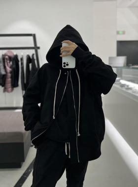ROG RO男女同款暗黑风巫师帽拉链卫衣夹克外套黑色主线廓形连帽衫