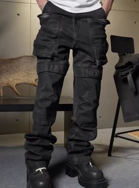 ROG RO多口袋工装牛仔裤水洗刷蜡stefan cargo宽松暗黑先锋男炮弹
