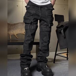 ROG RO多口袋工装牛仔裤水洗刷蜡stefan cargo宽松暗黑先锋男炮弹