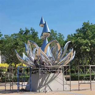 不锈钢水滴鹅卵石头雕塑镜面墙面水池景观软装饰售楼处落地摆件