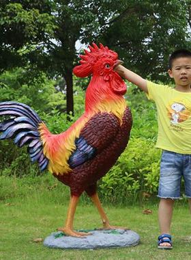 玻璃纤维母鸡模型夜光动物雕塑酒店入口庭院装饰