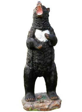 户外大型仿真黑熊雕塑玻璃钢动物园公园小区草坪园林景观装饰摆件
