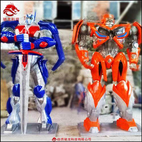 公园商场美陈雕塑定制绿巨人机器人玻璃钢树脂景观模型定做