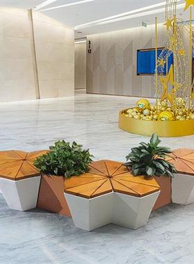 玻璃钢座椅公共长椅创意户外坐凳商场休闲椅美陈等候椅售楼部坐凳