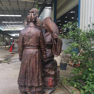 加工定制户外广场大型铸铜人物雕塑中式园林景观民俗雕像摆件立体