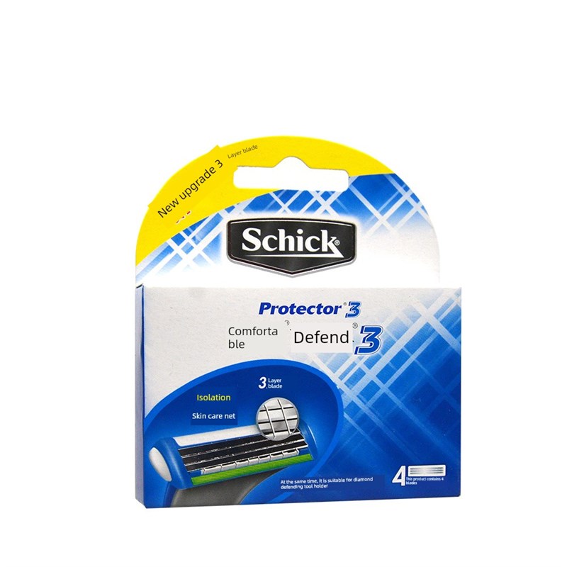 格纹武士3刀h片4片防御三层刀片头保护皮肤网护肤剃须