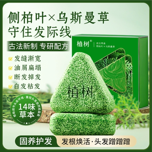 植树侧柏叶乌斯曼草洗发皂控油去屑蓬松止痒养护发柔顺草本洗头皂