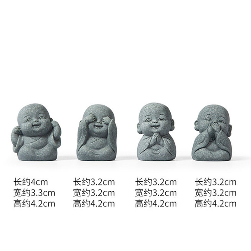 新款创意四不小和尚家居品摆件桌