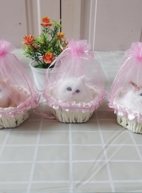 仿真猫咪会叫仿狗吊篮网纱童玩