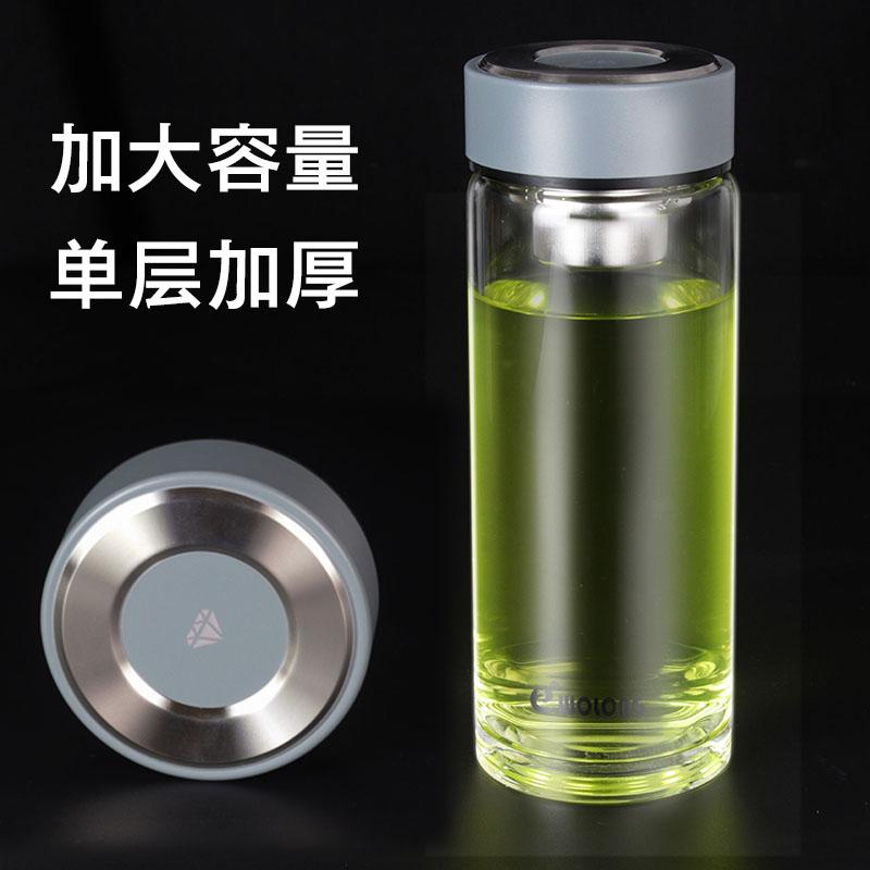 卧龙玻璃杯单层加厚男女大容量便玻璃杯