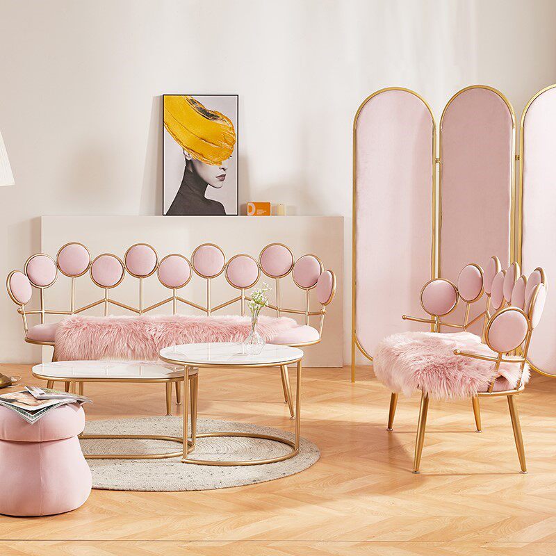 ins网红款铁艺沙发简约现代茶几