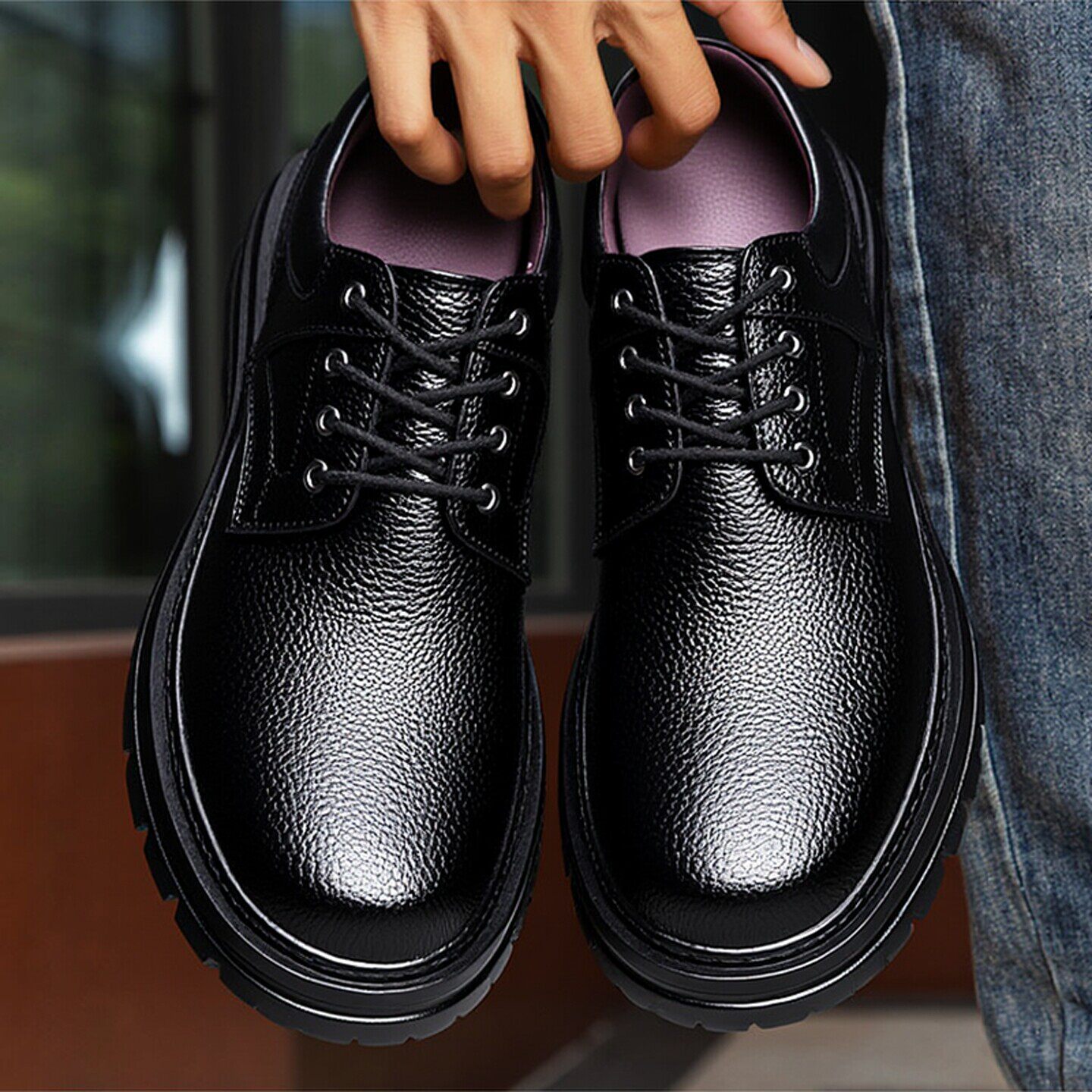 头层牛皮宽头男鞋加大码加肥加宽脚肥胖脚高脚背宽脚掌宽楦皮鞋男