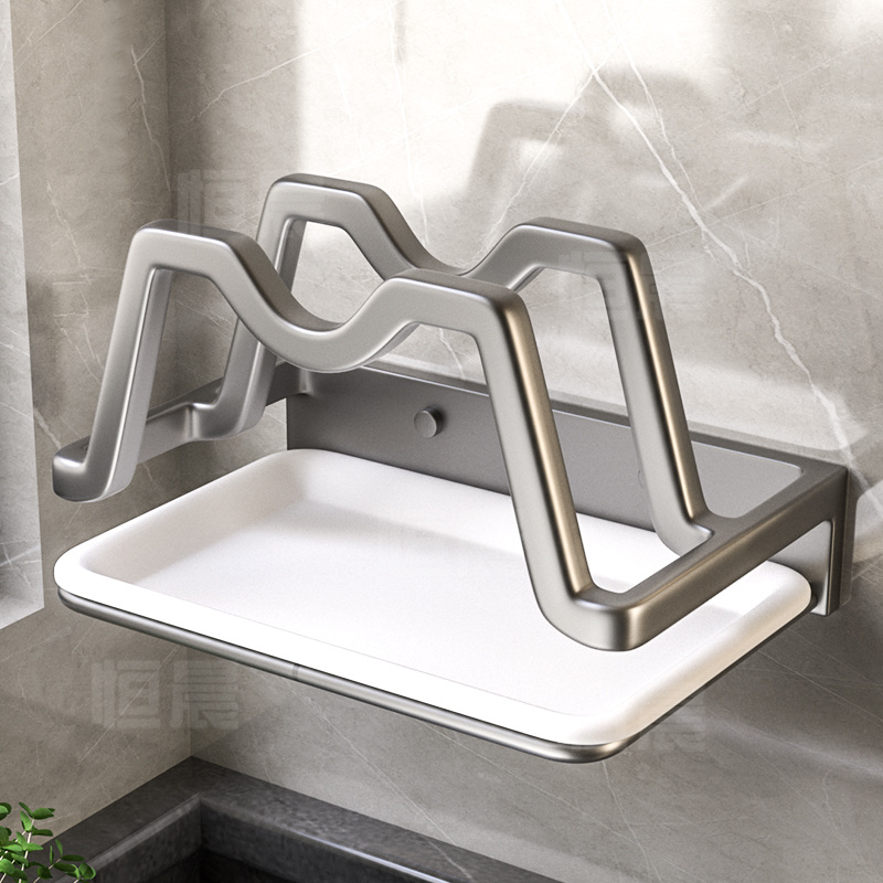 厨房免打孔锅盖架枪灰壁挂式带沥水盘菜板砧板家用厨具用品收纳架