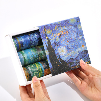 Van Gogh Oil Painting Sketchbook and Paper Tape Set Gift Box