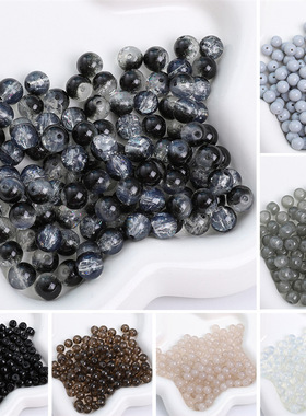 Marble Glass Beads 15 Color Black White Bracelet Necklace