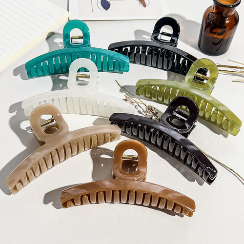 Korean ins temperament jelly color large grip clip with