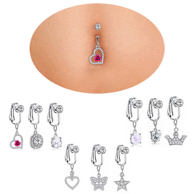 ical Non Navel Fake Pircing Butterfly Cartilage Earring Clip