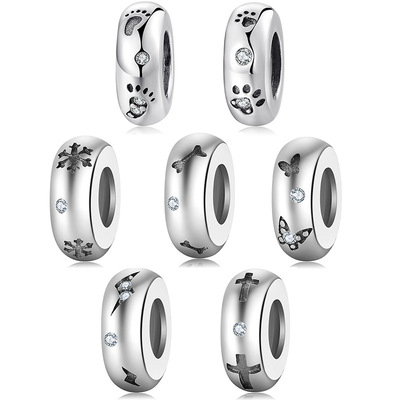 S925 sterling silver DIY bead zircon jewelry silver bracelet