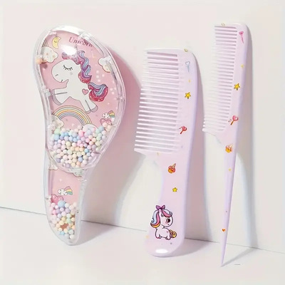 3Pcs Cartoon Comb Set Wet and Dry Dual-useHair Styling