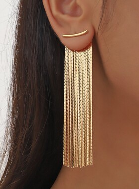 Ladies' fashionable tassel unique high-end earrings suitable