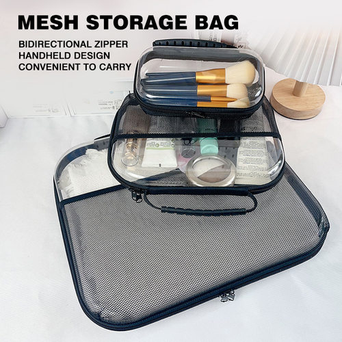 PVC Transparent Mesh Storage Bag Waterproof Casual Packaging