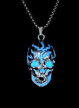 European and American long hip-hop luminous necklace