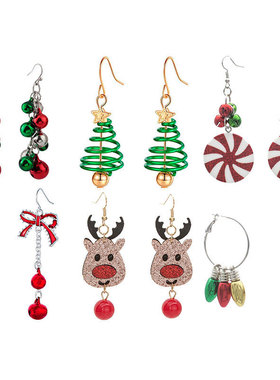 Tree Earrings with Chimes, Cross-border Elk Earrings as Gift