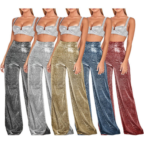 Wide-leg pants high-waisted bigfoot pants for women