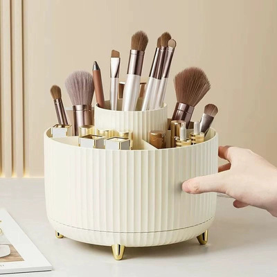 Makeup Brush Holder Organizer 5 Slot 360° Rotating Makeup
