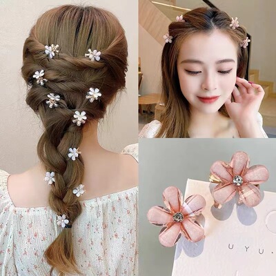 10Pcs Small Hair Claw Clips with Hair Pin Sparkling Barrette