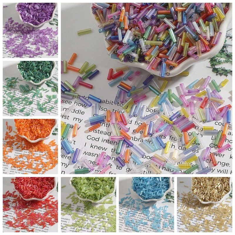 2*7mm Colorful glass beads - DIY handmade beading accessorie