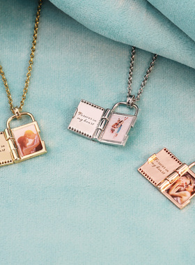 DIY engraved necklace women's pendant copper material couple