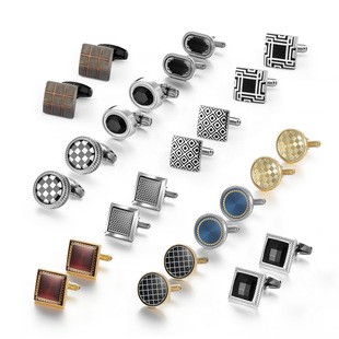 Men's shirt cufflinks, classic French patch copper sleeves