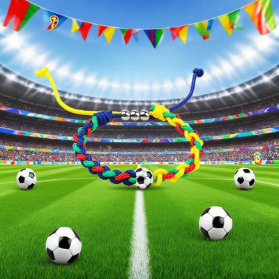 World Cup Ball Ser Rope Basketball Football Braided Bracelet