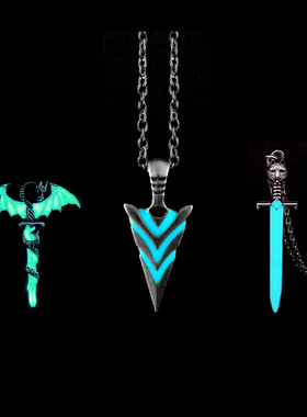 Glow In The Dark Pike Necklace for Women Men Halloween Gift