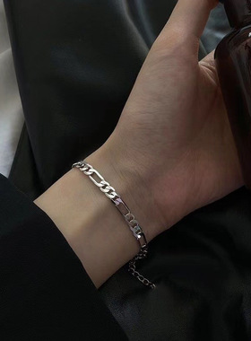 Titanium steel washable and colorfast hip-hop Cuban bracelet