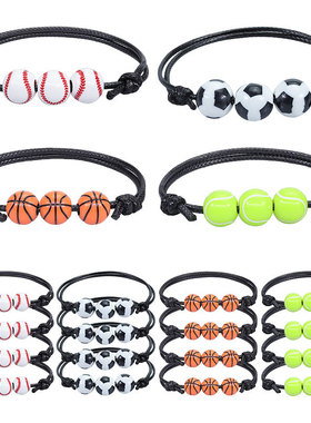 Handmade Softball Football Baseball Bracelet Beaded Hand Rop