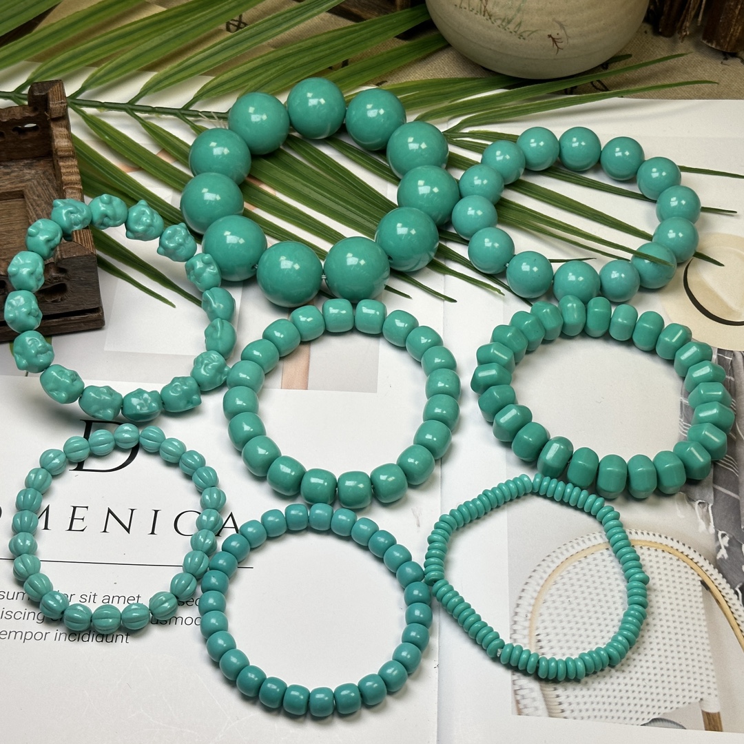 Turquoise bracelets, round beads bracelets sequins bracelets