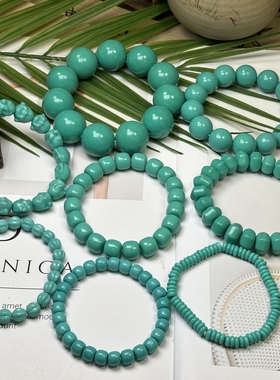 Turquoise bracelets, round beads bracelets sequins bracelets