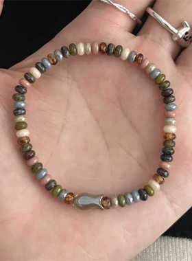 小红薯甜鱼仔小鱼手串算盘珠捷克珠手链手工串珠