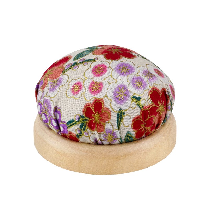 和风木底座针插包 DIY手工缝纫工具插针包布艺R针插刺绣手工针扎