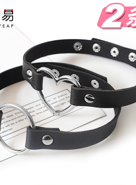 黑色脖带锁骨链项圈女ins暗黑系