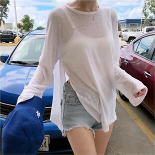 三亚防晒衣女比基尼遮挡网纱上大码 沙滩海边游泳衣外衣搭罩衫 长袖