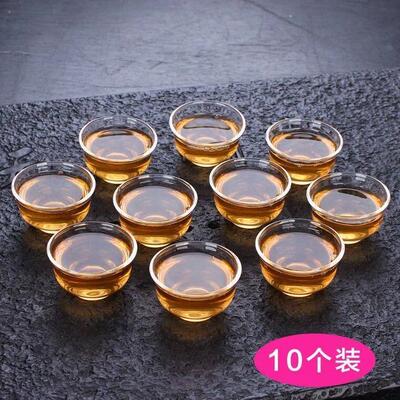 30ML透明玻璃小茶杯子耐热玉兰杯品茗花茶杯功夫茶具配件普洱茶碗