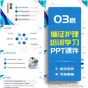 循证护理PPT成品课件模板背景知识护士护理业务学习培训素材ppt